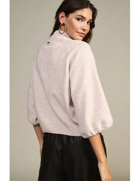 Zip-Up Sweater With Balloon Sleeves Dixie