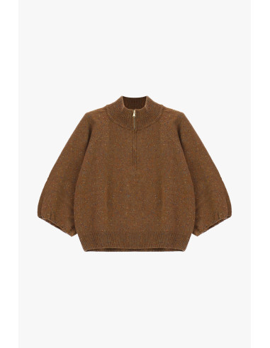Maglione Con Zip E Maniche A Palloncino Dixie