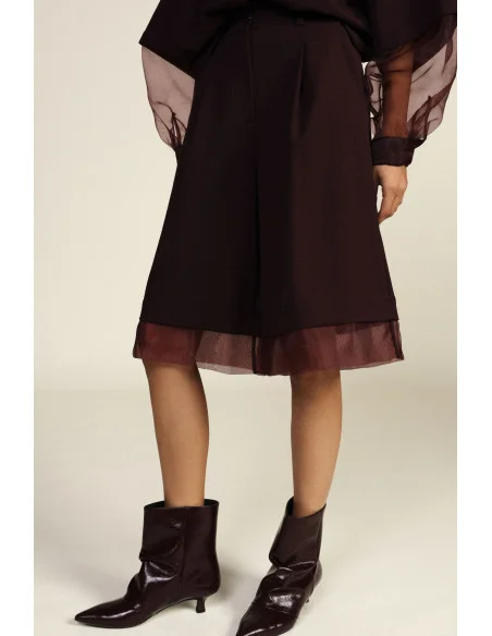 Shorts au genou avec détails en tulle Dixie