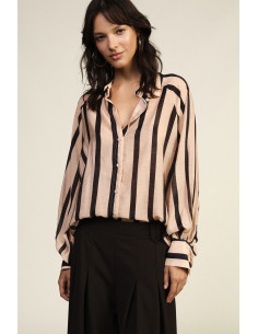 Dixie Striped Button-Up Shirt with Wide Sleeves - Vestiti Firmati L...