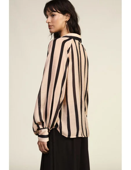 Striped Blouse with Buttons and Wide Sleeves Dixie