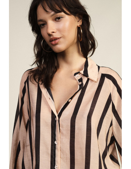 Chemise à rayures avec boutons et manches larges Dixie - Vestiti Fi...