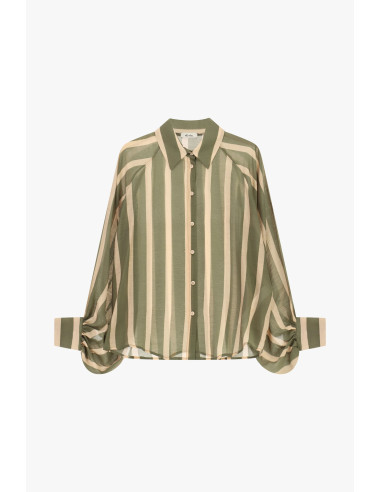 Camicia A Righe Con Bottoni E Maniche Ampie Dixie