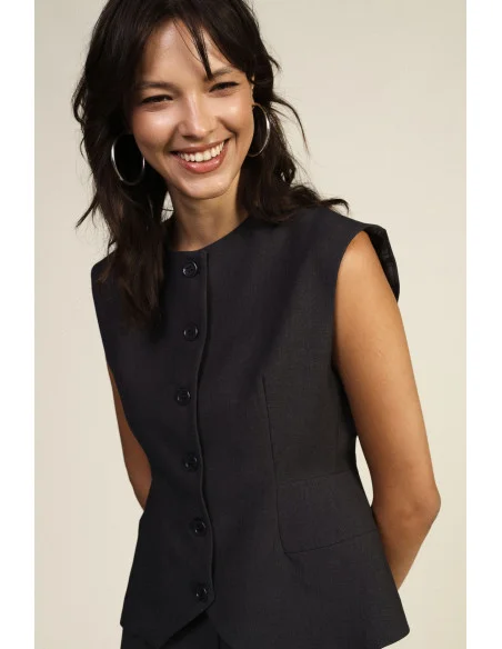 Gilet Senza Maniche Con Abbottonatura Frontale Dixie