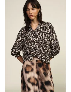 Floral Print Blouse with Front Knot Dixie