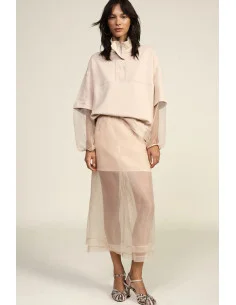 Midi Skirt with Double Layer and Elasticated Waist Dixie