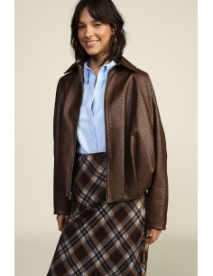 Giacca In Ecopelle Con Maniche Ampie E Zip Dixie