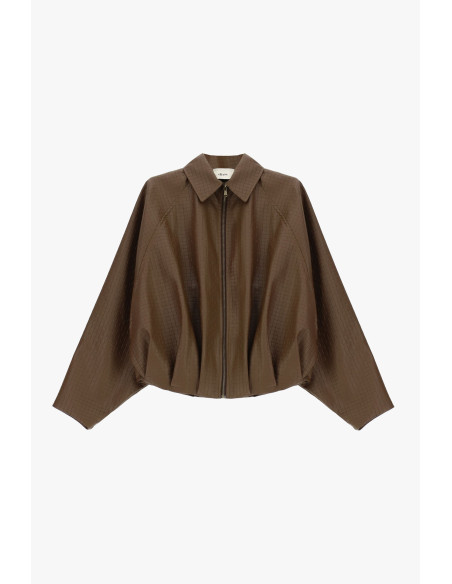 Giacca In Ecopelle Con Maniche Ampie E Zip Dixie