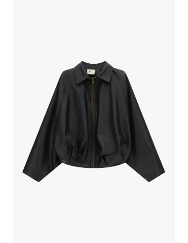 Faux Leather Jacket with Wide Sleeves and a Dixie Zip - Vestiti Fir...