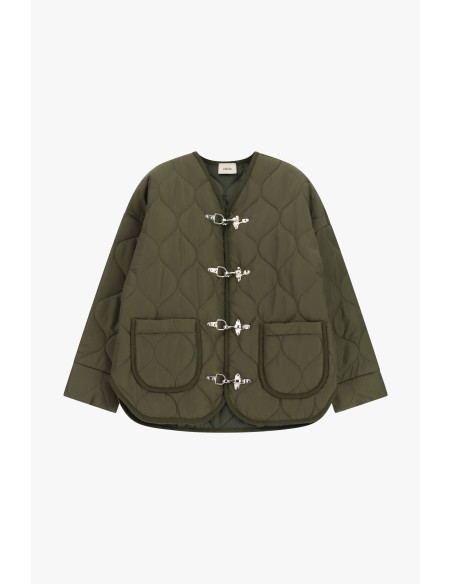 Quilted Jacket with Metal Fastenings and Patch Pockets Dixie