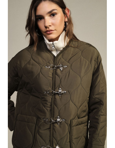 Giacca Trapuntata Con Chiusure Metalliche E Tasche Applicate Dixie