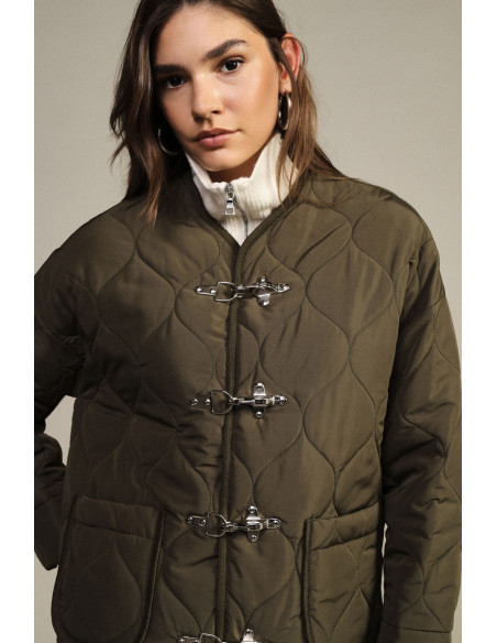 Giacca Trapuntata Con Chiusure Metalliche E Tasche Applicate Dixie
