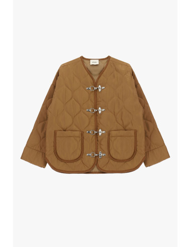 Quilted Jacket with Metal Fastenings and Patch Pockets Dixie