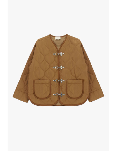 Quilted Jacket with Metal Fastenings and Patch Pockets Dixie