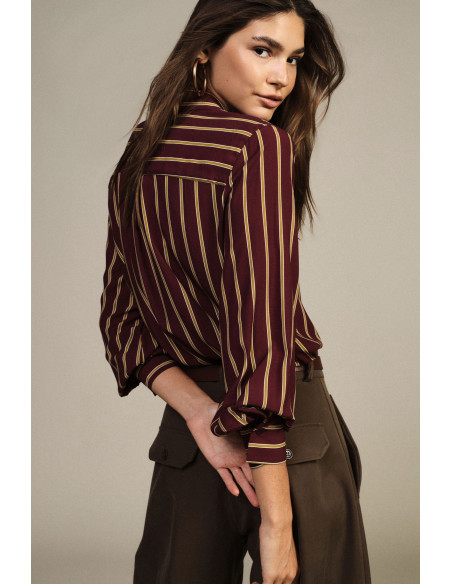 Camicia A Righe Verticali Con Polsini Bottonati Dixie