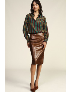 Dixie Mid-Length Sheath Skirt with Coconut-Effect Print - Vestiti F...