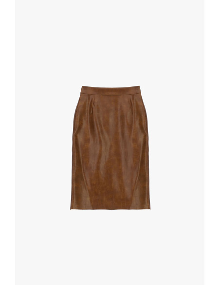 Dixie Mid-Length Sheath Skirt with Coconut-Effect Print - Vestiti F...