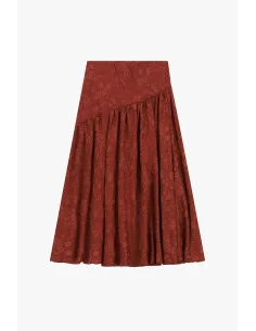 Jupe midi à motif floral et coupe asymétrique Dixie