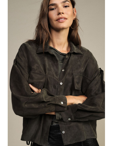 Chemise oversize à grandes poches et cordon de serrage Dixie - Vest...
