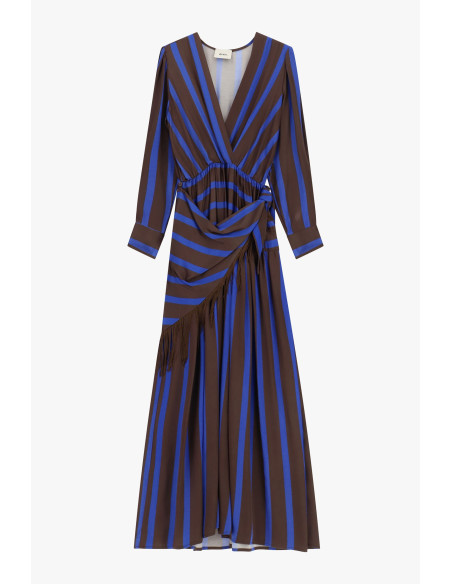 Long Striped Dress with V-neck and Fringing – Dixie - Vestiti Firma...