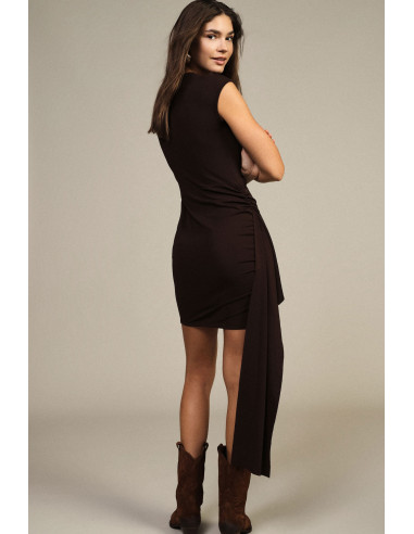 Dixie Short Dress with Side Draping Detail - Fir... Dresses