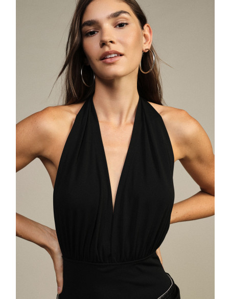 Body Con Profondo Scollo Incrociato E Fiocco Dixie