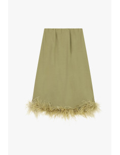 Dixie Midi Skirt with Feathered Hem and Straight Cut - Vestiti Firm... 2