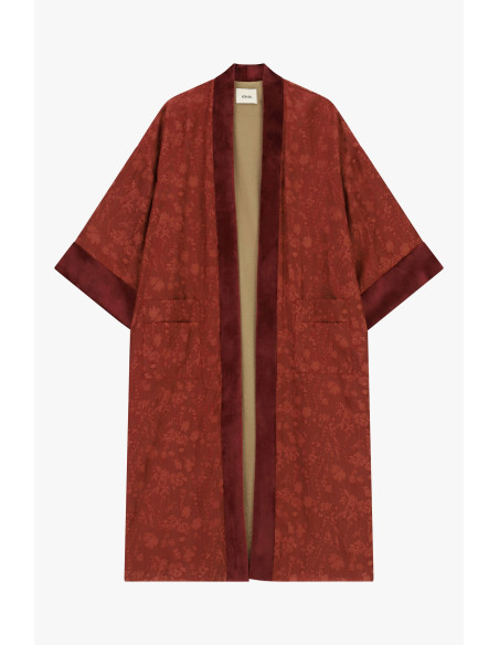 Manteau duster jacquard à manches amples Dixie
