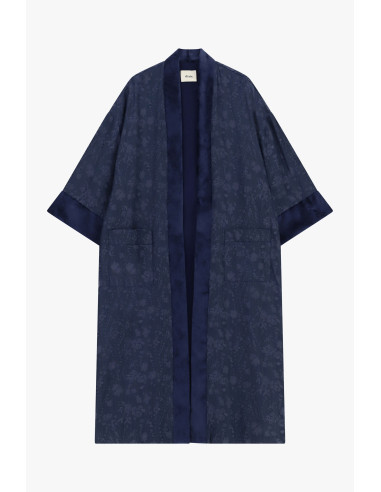 Dixie Jacquard Duster Coat with Wide Sleeves - Vestiti Firmati Life...