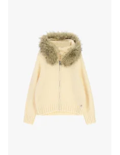 Cardigan with Zip and Fur-Trimmed Hood Dixie 2