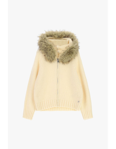Dixie Fur-Trimmed Hooded Zip-Up Cardigan - Women’s Clothing...