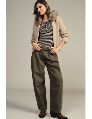 Pantaloni Palazzo Vita Alta Con Cintura E Pinces Dixie