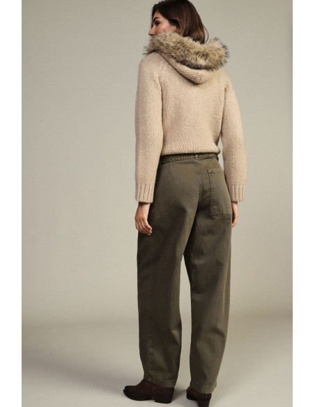 Pantaloni Palazzo Vita Alta Con Cintura E Pinces Dixie