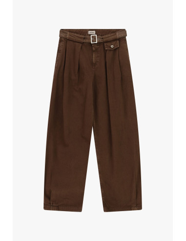 High-Waisted Palazzo Trousers with Belt and Pleats Dixie