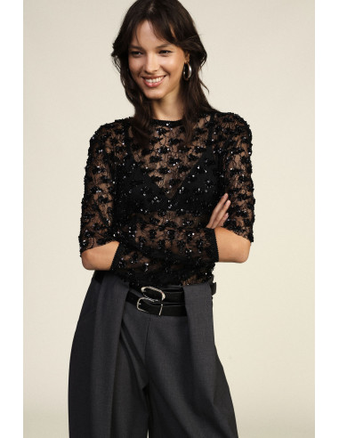 Top Cropped Testurizzato Con Maniche Rimovibili Dixie