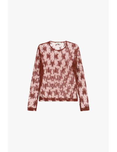 T-shirt transparent à manches longues avec motif floral Dixie - Ves...