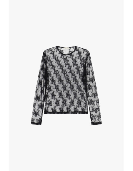 T-shirt transparent à manches longues avec motif floral Dixie - Ves...