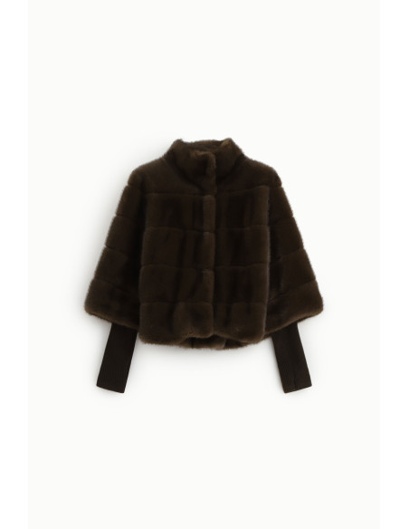 Short Color-Block Coat With Wide Sleeves Dixie
