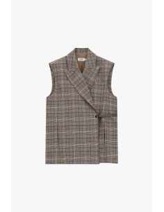 Gilet A Quadri Con Cintura Laterale E Rever Please 2