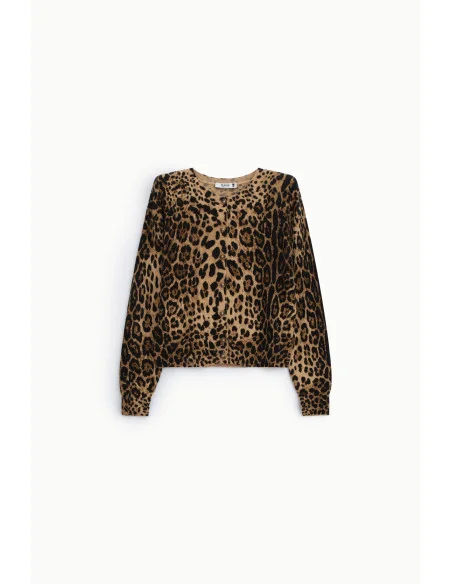 Cardigan à imprimé animalier avec boutons sur le devant Please