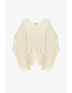 Poncho avec des franges sur les manches et au bas, Please