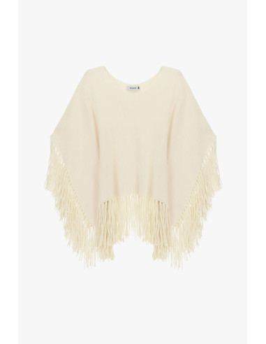 Poncho Con Frange Sulle Maniche E Sul Fondo Please