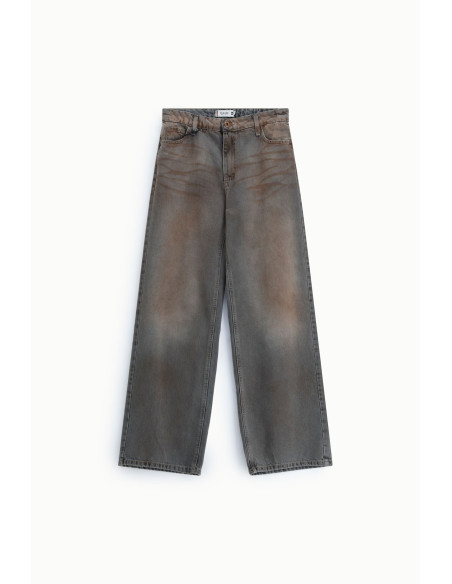 Jeans Palazzo Gamba Dritta Effetto Slavato Please
