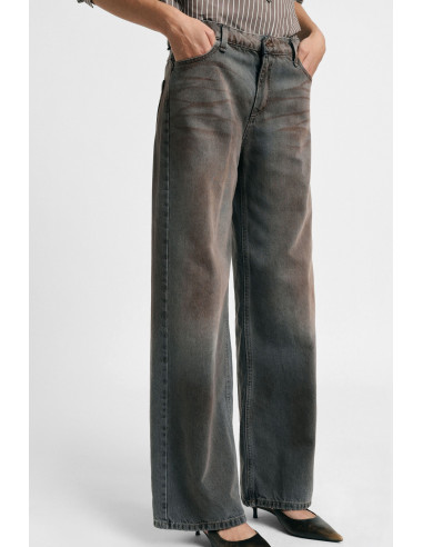 Jeans Palazzo Gamba Dritta Effetto Slavato Please