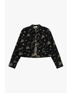 Veste-chemise courte à motif floral et boutons « Please » 2