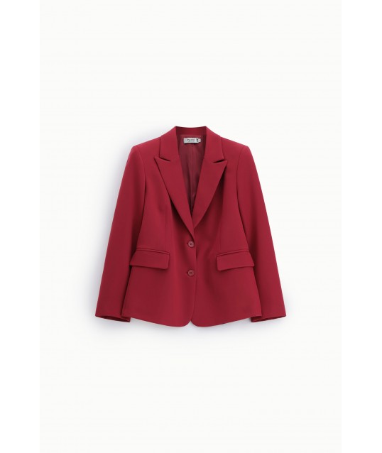 Blazer with pointed lapels and flap pockets, please
