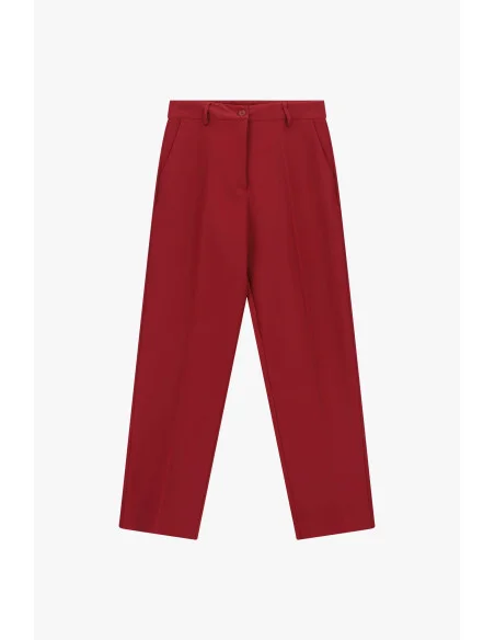 Regular-Waist Tailored Trousers with Pleats Please