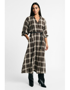 Robe longue à carreaux avec ceinture réglable Please - Vestiti Firm...