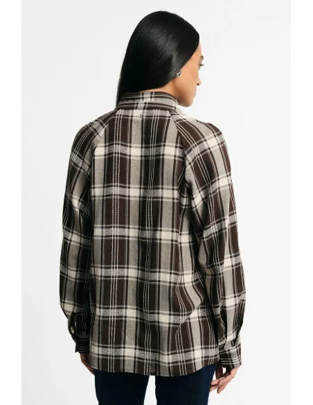 Plaid Blouse with Long Sleeves and a Classic Collar Please