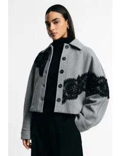 Short Shirt Jacket with Lace Inserts Please